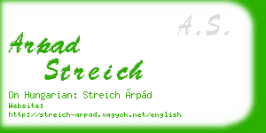 arpad streich business card